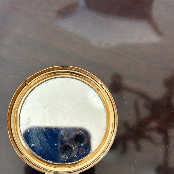 Vintage gold compact mirror - Picture 5 of 7